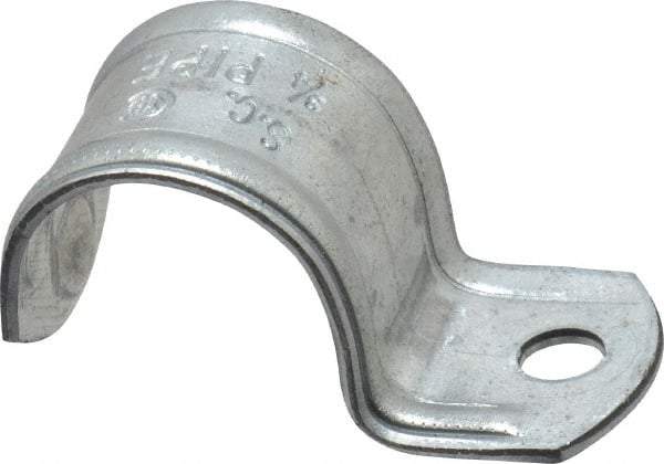 Thomas & Betts - 3/4" Pipe, Steel, Zinc Plated" Pipe or Conduit Strap - 1 Mounting Hole - Americas Tooling