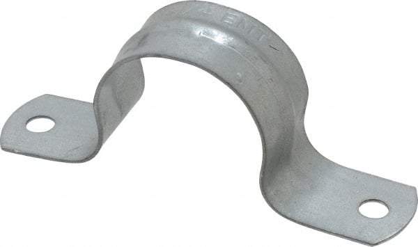 Thomas & Betts - 1-1/4 Pipe, Steel, Zinc Plated Pipe or Conduit Strap - 2 Mounting Holes - Americas Tooling