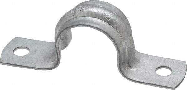 Thomas & Betts - 1/2 Pipe, Steel, Zinc Plated Pipe or Conduit Strap - 2 Mounting Holes - Americas Tooling