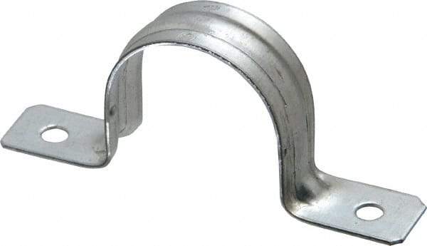 Thomas & Betts - 1-1/4 Pipe, Steel, Zinc Plated Pipe or Conduit Strap - 2 Mounting Holes - Americas Tooling