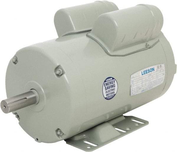 Leeson - 3 Max hp, 3,450 Max RPM, Fan Duty Electric AC DC Motor - 230 V Input, Single Phase, 145T Frame, Rigid Base Mount, TEAO Enclosure - Americas Tooling