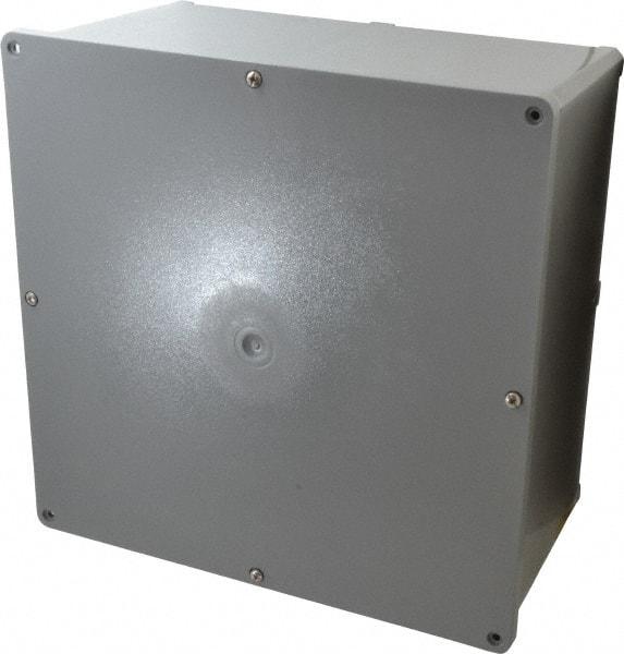 Thomas & Betts - Thermoplastic Junction Box Enclosure Screw Flat Cover - NEMA 4, 4X, 12" Wide x 12" High x 6" Deep, Corrosion Resistant - Americas Tooling