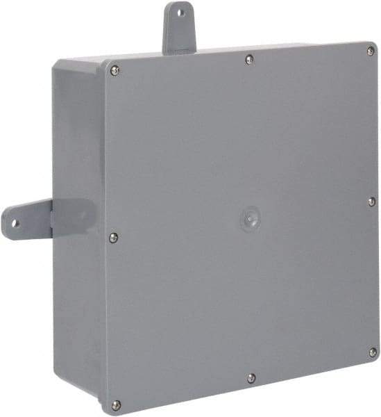 Thomas & Betts - Thermoplastic Junction Box Enclosure Screw Flat Cover - NEMA 4, 4X, 12" Wide x 12" High x 4" Deep, Corrosion Resistant - Americas Tooling