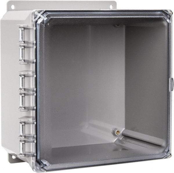 Thomas & Betts - Polycarbonate Standard Enclosure Hinge Flat Cover - NEMA 1, 2, 3, 4, 12, 3S, 3SX, 3X, 4X, 10" Wide x 10" High x 6" Deep, Impact Resistant - Americas Tooling