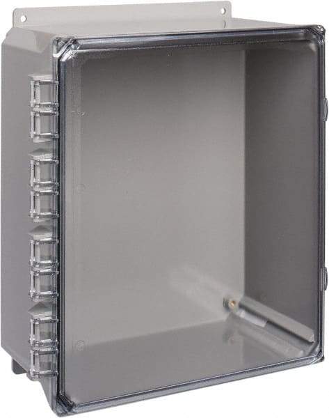 Thomas & Betts - Polycarbonate Standard Enclosure Hinge Flat Cover - NEMA 1, 2, 3, 4, 12, 3S, 3SX, 3X, 4X, 12" Wide x 14" High x 6" Deep, Impact Resistant - Americas Tooling