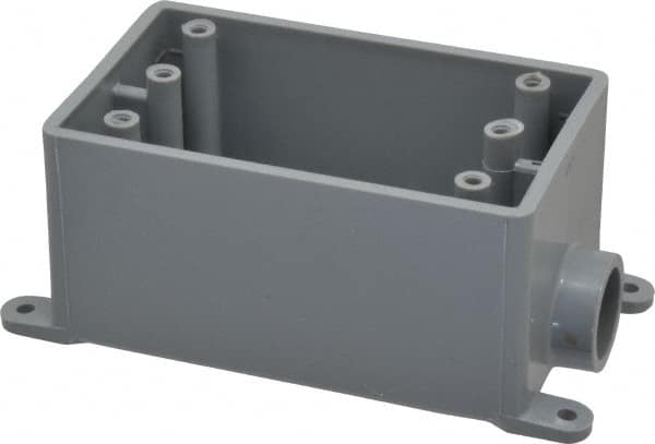 Thomas & Betts - 1 Gang, (1) 1/2" Knockout, PVC Rectangle Junction Box - 144.78mm Overall Height x 71.1mm Overall Width x 61.5mm Overall Depth, Weather Resistant - Americas Tooling