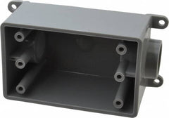 Thomas & Betts - 1 Gang, (2) 3/4" Knockouts, PVC Rectangle Junction Box - 144.78mm Overall Height x 71.1mm Overall Width x 61.5mm Overall Depth, Weather Resistant - Americas Tooling