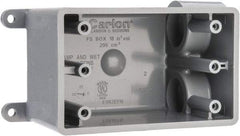 Thomas & Betts - 1 Gang, (2) 3/4" Knockouts, PVC Rectangle Junction Box - 115.3mm Overall Height x 98.4mm Overall Width x 61.5mm Overall Depth, Weather Resistant - Americas Tooling