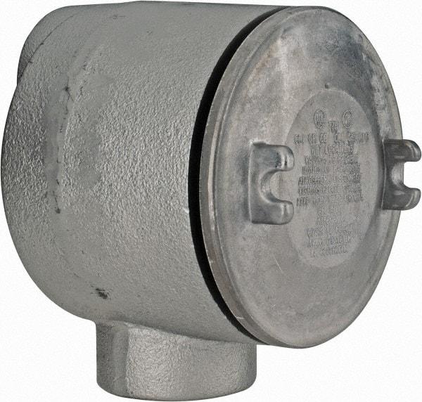 Thomas & Betts - (2) 2" Knockouts, Iron Round Junction Box - 5-3/4" Overall Width x 4.06" Overall Depth - Americas Tooling