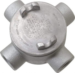 Thomas & Betts - (4) 3/4" Knockouts, Iron Round GUAX - 3-1/2" Overall Width x 2" Overall Depth - Americas Tooling