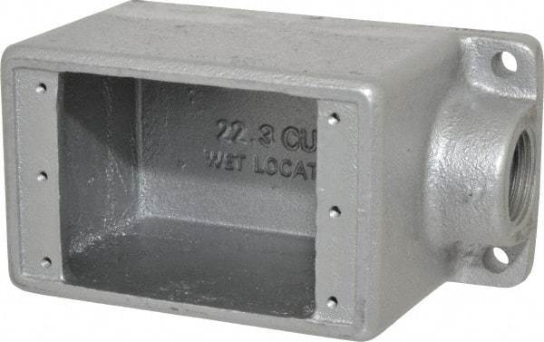 Thomas & Betts - 1 Gang, (1) 3/4" Knockout, Iron Rectangle Device Box - 2-3/4" Overall Width - Americas Tooling