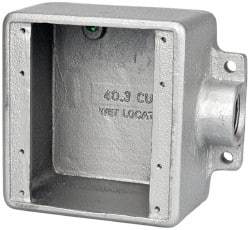 Thomas & Betts - 2 Gang, (1) 3/4" Knockout, Iron Rectangle Device Box - Zinc Plated - Americas Tooling