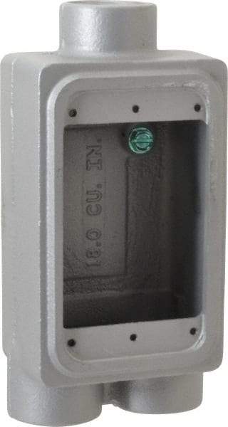 O-Z/Gedney - 1 Gang, 3/4" Knockouts, Iron Rectangle Device Box - Aluminum Enamel, Zinc Electroplated - Americas Tooling