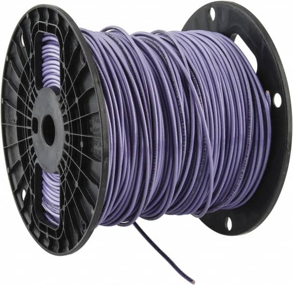 Southwire - THHN/THWN, 14 AWG, 15 Amp, 500' Long, Solid Core, 1 Strand Building Wire - Purple, Thermoplastic Insulation - Americas Tooling