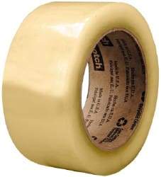 3M - 3" x 110 Yd Clear Rubber Adhesive Sealing Tape - Polypropylene Film Backing, 2.6 mil Thick, 60 Lb Tensile Strength, Series 3073 - Americas Tooling