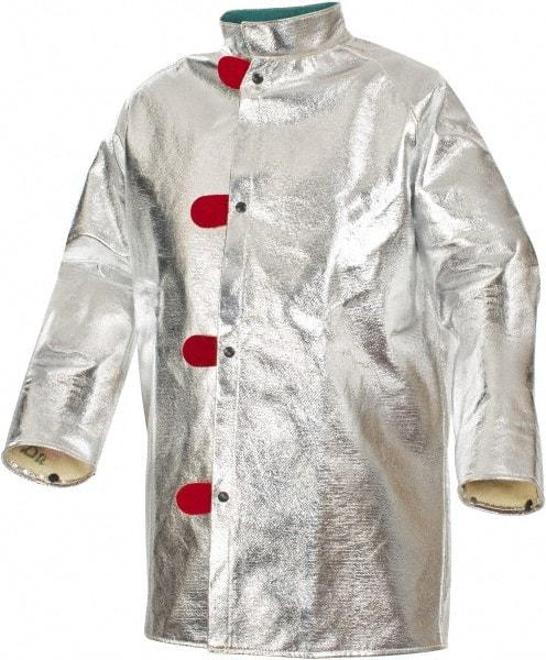 PRO-SAFE - Size XL Aluminized Jacket - Silver, Yellow, Black, Aluminized & Kevlar, Snaps Closure, 48 to 50" Chest - Americas Tooling