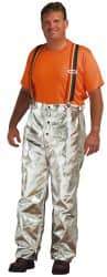 PRO-SAFE - Size L Carbon Kevlar Aluminized Pants - No Pockets, Silver - Americas Tooling