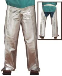 PRO-SAFE - Aluminized Blended Kevlar Hip Leggings - No Pockets, Silver/Yellow - Americas Tooling