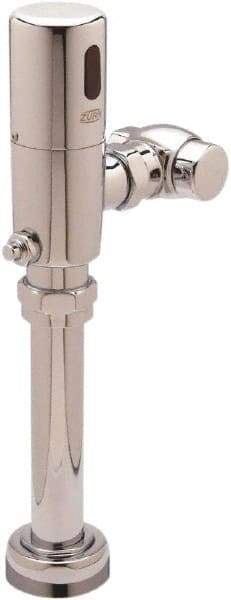 Zurn - 1-1/2" Spud Coupling, 1" Pipe, Closet Automatic Flush Valve - Single Flush, 1.28 Gal per Flush, Chrome Cover, Powered by 4 AA Batteries - Americas Tooling