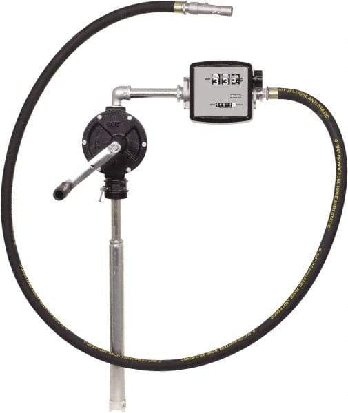 PRO-LUBE - 10 GPM, 3/4" Hose Diam, Kerosene, Diesel & Fuel Oil Pump - Cast-iron Pump, 3/4" Inlet, 3/4" Outlet, 3 Volts, 8' Hose Length - Americas Tooling