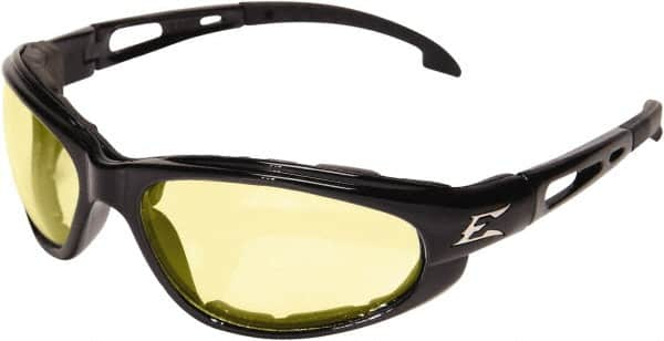 Edge Eyewear - Yellow Lenses, Framed Safety Glasses - Anti-Fog, Scratch Resistant, Black Nylon Frame, Size Universal, Wrap Around - Americas Tooling