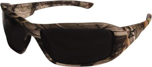 Edge Eyewear - Smoke Lenses, Framed Safety Glasses - Scratch Resistant, Camouflage Nylon Frame, Size Universal, Wrap Around - Americas Tooling