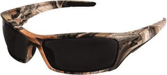 Edge Eyewear - Smoke Lenses, Framed Safety Glasses - Scratch Resistant, Camouflage Nylon Frame, Size Universal, Wrap Around - Americas Tooling