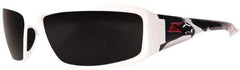 Edge Eyewear - Smoke Lenses, Framed Polarized Glasses - Scratch Resistant, White Nylon Frame, Size Universal, Wrap Around - Americas Tooling