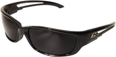 Edge Eyewear - Smoke Lenses, Framed Safety Glasses - Anti-Fog, Scratch Resistant, Black Nylon Frame, Size XL, Wrap Around - Americas Tooling