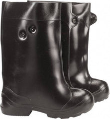 Winter Walking - Men's 12-13.5 Traction Overshoes - 15" High, Plain Toe, Nonslip Sole, PVC Upper, Black - Americas Tooling