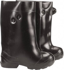 Winter Walking - Men's 14-15.5 Traction Overshoes - 15" High, Plain Toe, Nonslip Sole, PVC Upper, Black - Americas Tooling