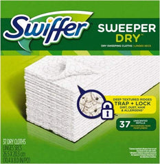 Swiffer - 8" Long x 10.4" Wide Microfiber Dust Mop Pad - Snap-On, White, Rectangular Head - Americas Tooling