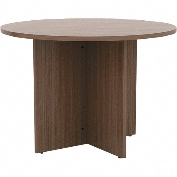 ALERA - 29-1/2" High Stationary Conference Table - 1" Thick, Walnut (Color), Wood Grain Laminate - Americas Tooling