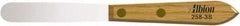 Albion Engineering - 5/8" Wide Spring Blade Stainless Steel Spatula - Flexible, Straight Hardwood Handle, 4" OAL - Americas Tooling