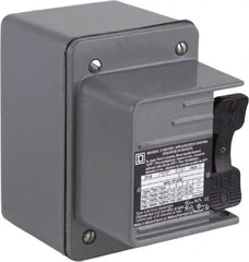 Square D - 2 Poles, 16 Amp, NEMA, Enclosed Toggle Manual Motor Starter - 1 hp at 115 VAC, 1 hp at 230 VAC, 1 hp at 277 VAC, 3/4 hp at 115 VDC & 3/4 hp at 230 VDC, CE, CSA, NEMA 4 & UL Listed - Americas Tooling