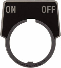 Schneider Electric - Aluminum Legend Plate - On-Off - Black Background, 30mm Hole Diameter, 1-3/4 Inch Wide - Americas Tooling