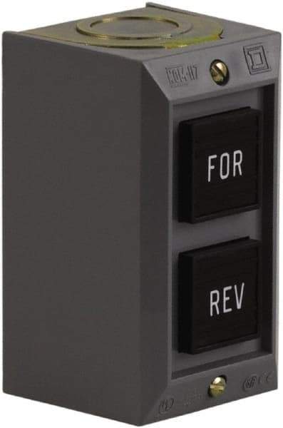 Schneider Electric - 2 Operator, Projecting Pushbutton Control Station - Forward, Reverse (Legend), Momentary Switch, 2NO Contact, NEMA 1 - Americas Tooling