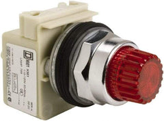 Schneider Electric - 1.18 Inch Mount Hole, Extended Straight, Pushbutton Switch Only - Round, Red Pushbutton, Illuminated, Momentary (MO), Weatherproof, Dust and Oil Resistant - Americas Tooling