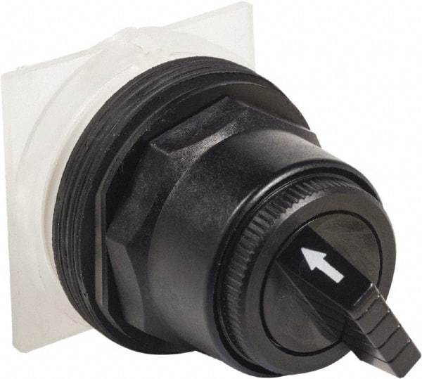 Schneider Electric - 1.18 Inch Mount Hole, 2 Position, Knob and Pushbutton Operated, Selector Switch Only - Black, Momentary (MO), without Contact Blocks, Anticorrosive, Weatherproof, Dust and Oil Resistant - Americas Tooling