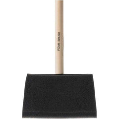 Rubberset - 4" Flat Foam Foam Paint Brush - Wood Pole-Mount Handle - Americas Tooling