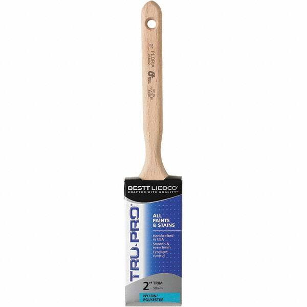 Bestt-Liebco - 2" Flat Nylon/Polyester Sash Brush - Wood Long Sash Handle - Americas Tooling