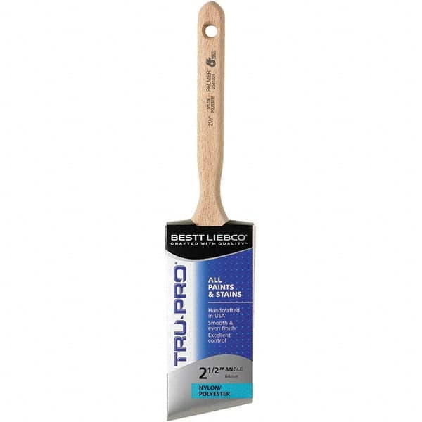 Bestt-Liebco - 2-1/2" Angled Nylon/Polyester Sash Brush - Wood Long Sash Handle - Americas Tooling