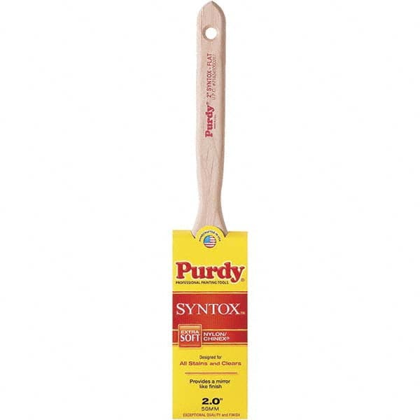 Purdy - 2" Flat Synthetic Trim Brush - 3-7/8" Bristle Length, 2-11/16" Wood Flat Handle - Americas Tooling