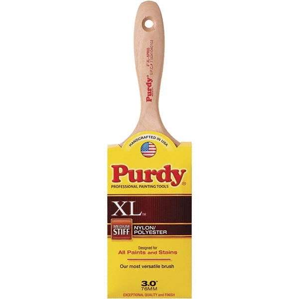 Purdy - 3" Flat Synthetic Trim Brush - 3-3/16" Bristle Length, 3" Wood Beavertail Handle - Americas Tooling