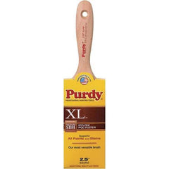 Purdy - 2-1/2" Flat Synthetic Wall Brush - 3-7/16" Bristle Length, 3-7/16" Wood Beavertail Handle - Americas Tooling