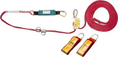 MSA - 60' Long, 400 Lb Capacity, 1 Leg Locking Snap Hook Harness Horizontal Lifeline - Synthetic Rope, Locking Snap Hook Anchorage Connection - Americas Tooling