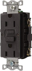 Hubbell Wiring Device-Kellems - 1 Phase, 5-15R NEMA, 125 VAC, 15 Amp, GFCI Receptacle - 2 Pole, Back and Side Wiring, Commercial Grade - Americas Tooling