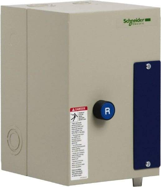 Schneider Electric - 3 Pole, 25 Amp, 240 Coil VAC, 50/60 Hz, Nonreversible Enclosed IEC Motor Starter - 1 Phase Hp: 2 at 115 Volt, 3 at 230 Volt, 3 Phase Hp: 15 at 460 Volt, 20 at 575 Volt, 5 at 200 Volt, 7.5 at 230 Volt - Americas Tooling