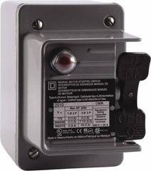 Square D - 3 Poles, 30 Amp, NEMA, Enclosed Toggle Manual Motor Starter - 1 hp at 90 VDC, 10 hp at 460 VAC, 10 hp at 575 VAC, 1-1/2 hp at 230 VDC, 2 hp at 115 VAC, 2 hp at 115 VDC & 7-1/2 hp at 230 VAC, CE, CSA, NEMA 4 & UL Listed - Americas Tooling