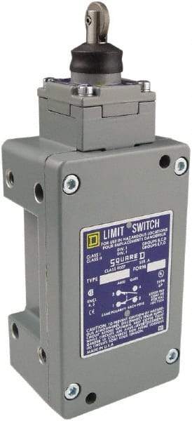 Square D - DPDT, 2NC/2NO, 600 Volt Screw Terminal, Roller Plunger Actuator, General Purpose Limit Switch - 1, 2, 4, 6, 12, 13, 6P NEMA Rating, IP67 IPR Rating - Americas Tooling